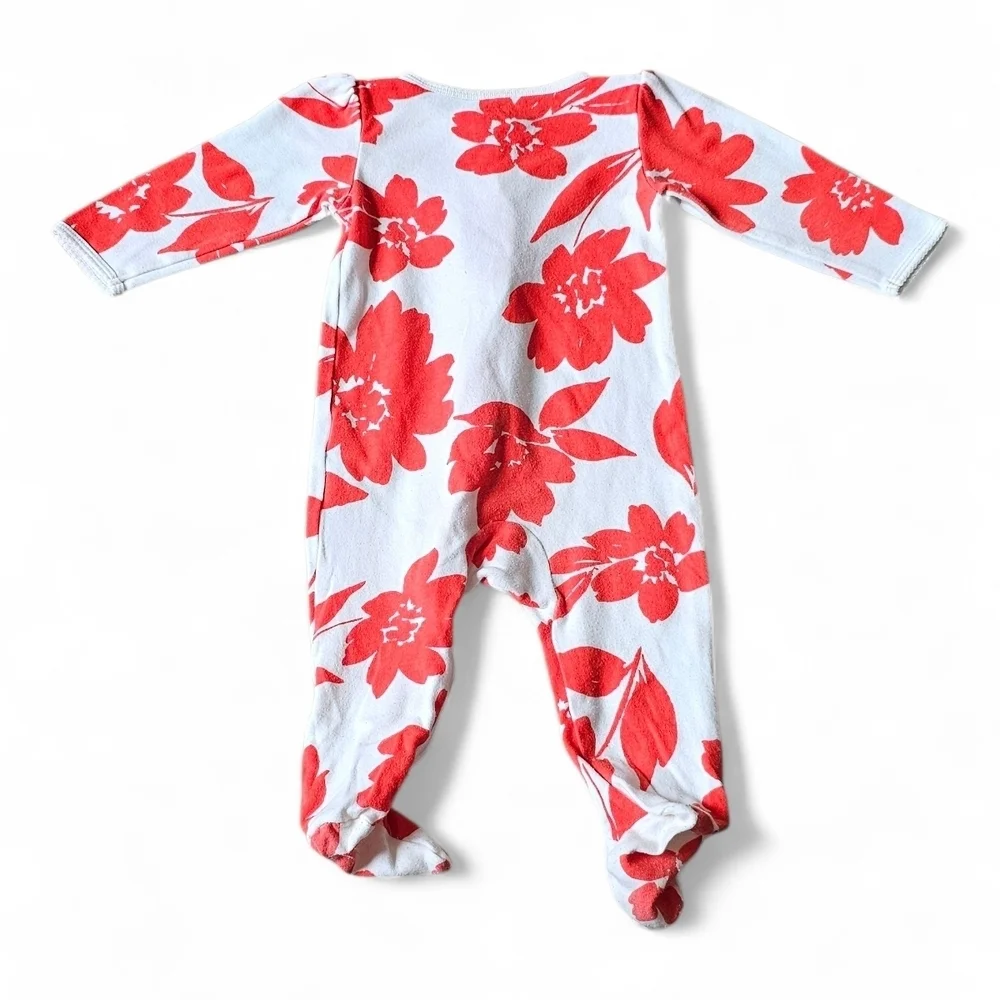 Carter’s Baby Girl Floral Zip-Up Footed Sleeper Pajamas Size 9M